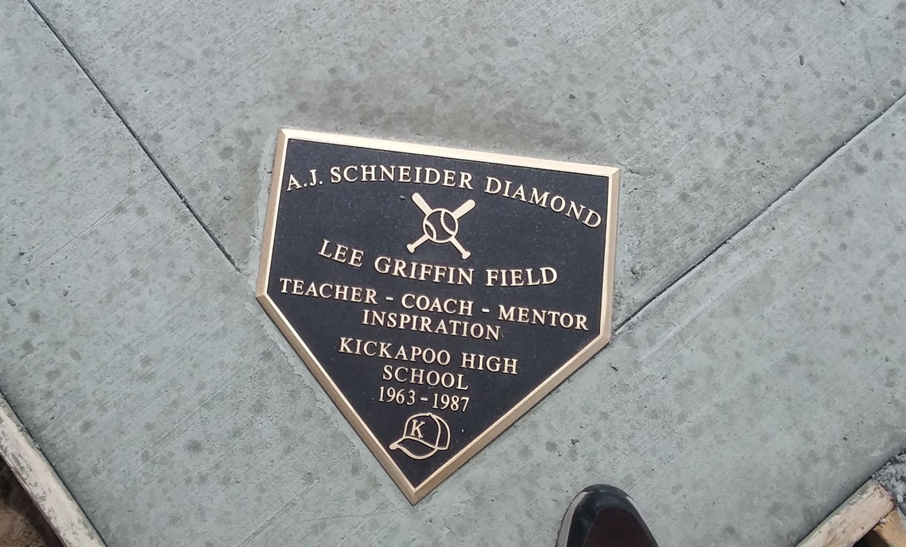 Bronze home plate plaque